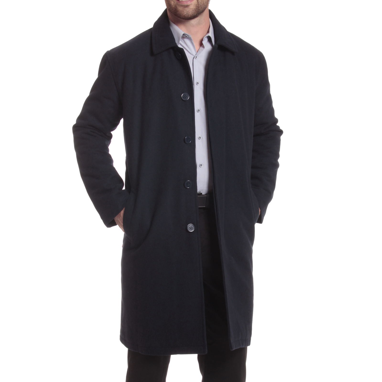 Alpine Swiss Men's Zach Knee Length Jacket Top Coat Trench Wool Blend
